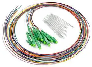 1.5 Meter 12 Strand Single Mode LC APC Fiber Pigtail, 9/125um, OS1/OS2 Compatible, Includes 12 Fiber Optic Fusion Splice Protective Shrink Sleeves 1.5 Meter 12 Strand Single Mode LC APC Fiber Pigtail, 9/125um, OS1/OS2 Compatible, Includes 12 Fiber Optic Fusion Splice Protective Shrink Sleeves