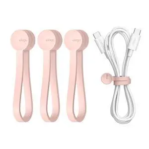 3 Pack Magnetic Cable Ties | Premium Silicone Cord Organizer, Reusable Strong Magnet Cable Organizer, Elegant Desk Management Solution (Lovely Pink) 3 Pack Magnetic Cable Ties | Premium Silicone Cord Organizer, Reusable Strong Magnet Cable Organizer, Elegant Desk Management Solution (Lovely Pink)