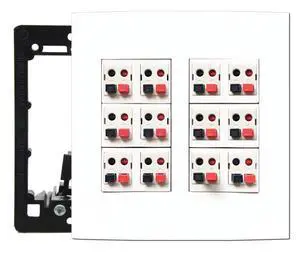 Premium 12 Speaker Wall Plate, Supports 12 Configurations, Screwless 2 Gang Plate with Speaker Port Premium 12 Speaker Wall Plate, Supports 12 Configurations, Screwless 2 Gang Plate with Speaker Port