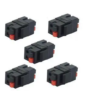 Speaker Keystone Jack Spring Loaded Speaker Jack for Keystone Wall Plate, Female to Female, for Home Theater Wall Plates - Black (5-Pack) Speaker Keystone Jack Spring Loaded Speaker Jack for Keystone Wall Plate, Female to Female, for Home Theater Wall Plates - Black (5-Pack)