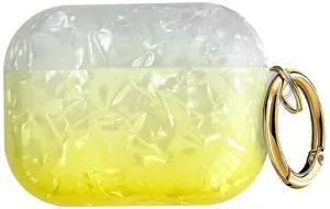 Compatible with AirPods Pro 3 (2025) Case Soft TPU with Cute Golden Keychain Cover Leopard Paint Case for Girls Women for Airpod Pro 3 - Gradient Yellow Compatible with AirPods Pro 3 (2025) Case Soft TPU with Cute Golden Keychain Cover Leopard Paint Case for Girls Women for Airpod Pro 3 - Gradient Yellow