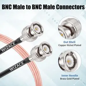 8ft BNC Male to Male Cable RG316 Low Loss BNC Male to Male Extension Coax Cable for Antenna Analyzer, CB Radio, Security CCTV Camera 8ft BNC Male to Male Cable RG316 Low Loss BNC Male to Male Extension Coax Cable for Antenna Analyzer, CB Radio, Security CCTV Camera