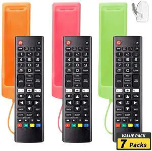 (Pack of 3) Replacement Remote Fit LG TV Remote with Anti-Lost Glow Protective Silicone Cover & Hook, Universal for LG All Smart LCD LED HDTV UHD OLED 3D 4K TVs(Green&Orange&Dark Pink) (Pack of 3) Replacement Remote Fit LG TV Remote with Anti-Lost Glow Protective Silicone Cover & Hook, Universal for LG All Smart LCD LED HDTV UHD OLED 3D 4K TVs(Green&Orange&Dark Pink)