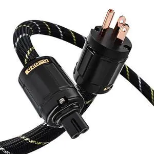 Audiophile HiFi AC Power Cord 6.56ft | 99.99% OFC Cores, Nylon Braid, NEMA 5-15P to C7, Heavy-Duty Audio Power Cable for Hi-Fi Systems and Amps Audiophile HiFi AC Power Cord 6.56ft | 99.99% OFC Cores, Nylon Braid, NEMA 5-15P to C7, Heavy-Duty Audio Power Cable for Hi-Fi Systems and Amps