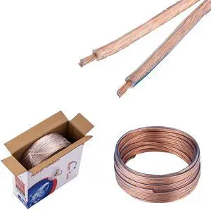 Speaker Wire 12 Gauge 12/2 Conductors CCA (Copper Clad Aluminum) Transparent Low Voltage Clear Cable for Home Theater, Car Audio, LED and More 100ft Speaker Wire 12 Gauge 12/2 Conductors CCA (Copper Clad Aluminum) Transparent Low Voltage Clear Cable for Home Theater, Car Audio, LED and More 100ft