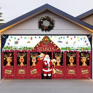 16x7ft Christmas Garage Door Banner Deer Garage Door Covers Large Reindeer Stables Santa Claus Christmas Elk Backdrop Decorations for Winter Xmas Eve Holiday Indoor Outdoor Wall Decor(Deer) 16x7ft Christmas Garage Door Banner Deer Garage Door Covers Large Reindeer Stables Santa Claus Christmas Elk Backdrop Decorations for Winter Xmas Eve Holiday Indoor Outdoor Wall Decor(Deer)