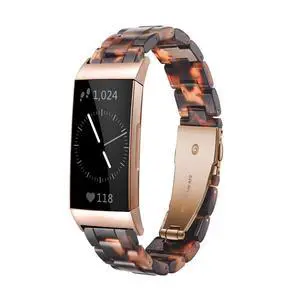 Resin Band Compatible with Fitbit Charge 4,Charge 3/3 SE,Women Men Resin Accessory Rose Gold Buckle Band Wristband Strap Blacelet Resin Band Compatible with Fitbit Charge 4,Charge 3/3 SE,Women Men Resin Accessory Rose Gold Buckle Band Wristband Strap Blacelet