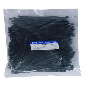1000 pcs 8 inch Black Nylon Self-Locking Cable Ties, 40 LBS Tensile Strength, UV Resistant, Waterproof 1000 pcs 8 inch Black Nylon Self-Locking Cable Ties, 40 LBS Tensile Strength, UV Resistant, Waterproof