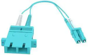 SC to LC Fiber Adapter 50/125 OM4 Multimode Duplex Converter Dongle SC to LC Fiber Adapter 50/125 OM4 Multimode Duplex Converter Dongle