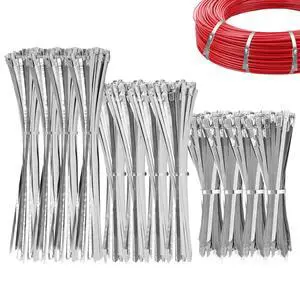 630 Pcs Metal Zip Ties Multi Purpose Self Locking Cable Ties Heavy Duty 304 Stainless Steel Tensile for Farm Pipe Fence Roof Exhaust Machinery Outdoor (Multi Sizes) 630 Pcs Metal Zip Ties Multi Purpose Self Locking Cable Ties Heavy Duty 304 Stainless Steel Tensile for Farm Pipe Fence Roof Exhaust Machinery Outdoor (Multi Sizes)