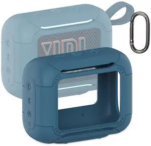 Silicone Cover Case for JBL Go 5 Portable Bluetooth Speaker | Protective Case for Go 5 Speaker, Shockproof Drop-Protection Cover with Carabiner (Blue) Silicone Cover Case for JBL Go 5 Portable Bluetooth Speaker | Protective Case for Go 5 Speaker, Shockproof Drop-Protection Cover with Carabiner (Blue)