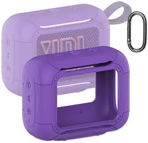 Silicone Cover Case for JBL Go 5 Portable Bluetooth Speaker | Protective Case for Go 5 Speaker, Shockproof Drop-Protection Cover with Carabiner (Purple) Silicone Cover Case for JBL Go 5 Portable Bluetooth Speaker | Protective Case for Go 5 Speaker, Shockproof Drop-Protection Cover with Carabiner (Purple)