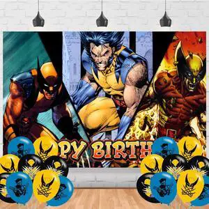 Wolve_Rine Backdrop for Wolve_Rine Theme Birthday Party Supplies 5x3ft Movie Photo Background for Cartoon Men Theme Party Cake Table Decorations Banner Wolve_Rine Backdrop for Wolve_Rine Theme Birthday Party Supplies 5x3ft Movie Photo Background for Cartoon Men Theme Party Cake Table Decorations Banner
