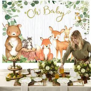 Woodland Baby Shower Decorations, Photo Backdrop Banner/Photo Prop/Photo Booth, Nursery Decor Woodland Baby Shower Decorations, Photo Backdrop Banner/Photo Prop/Photo Booth, Nursery Decor