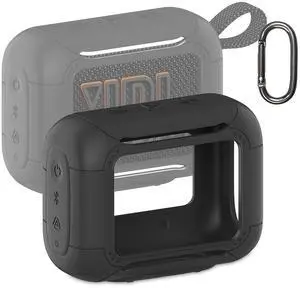 Silicone Cover Case for JBL Go 5 Portable Bluetooth Speaker | Protective Case for Go 5 Speaker, Shockproof Drop-Protection Cover with Carabiner (Black) Silicone Cover Case for JBL Go 5 Portable Bluetooth Speaker | Protective Case for Go 5 Speaker, Shockproof Drop-Protection Cover with Carabiner (Black)