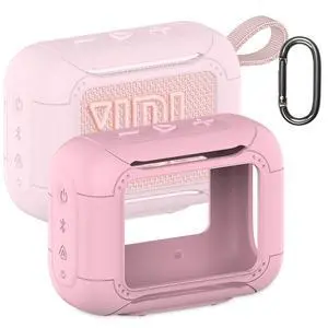 Silicone Cover Case for JBL Go 5 Portable Bluetooth Speaker | Protective Case for Go 5 Speaker, Shockproof Drop-Protection Cover with Carabiner (Pink) Silicone Cover Case for JBL Go 5 Portable Bluetooth Speaker | Protective Case for Go 5 Speaker, Shockproof Drop-Protection Cover with Carabiner (Pink)