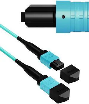 MPO to MPO Fiber Cable OM3 | 12 trands(8 trands Compatible) Fiber Patch Cable, 10G LSZH Type B Multimode MTP Compatible for Data Center HPC -20FT 1pack MPO to MPO Fiber Cable OM3 | 12 trands(8 trands Compatible) Fiber Patch Cable, 10G LSZH Type B Multimode MTP Compatible for Data Center HPC -20FT 1pack