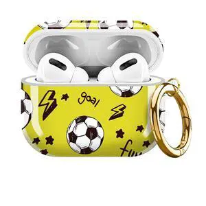 for Cute Airpods Pro 3 Case Clear, Soft TPU Air Pods Pro 3rd Generation Cover Protective Skin Girl Women with Gold Keychain for iPod Pro 3 Gen 2025 - Football Pattern for Cute Airpods Pro 3 Case Clear, Soft TPU Air Pods Pro 3rd Generation Cover Protective Skin Girl Women with Gold Keychain for iPod Pro 3 Gen 2025 - Football Pattern