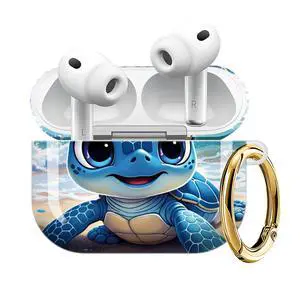 Compatible with AirPod Pro 3 Case (2025), Shockproof Dustproof Protective Cover with Cute Golden Keychain for Women & Girls - Cute Turtle Beach Crab Shell Compatible with AirPod Pro 3 Case (2025), Shockproof Dustproof Protective Cover with Cute Golden Keychain for Women & Girls - Cute Turtle Beach Crab Shell