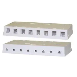 8 Port Keystone Jack Surface Mount Box, White, Surface Mount Box for Networking, Home Theatre, Security/Surveillance 8 Port Keystone Jack Surface Mount Box, White, Surface Mount Box for Networking, Home Theatre, Security/Surveillance
