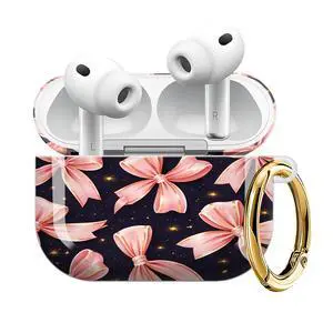 Compatible with AirPod Pro 3 Case (2025), Shockproof Dustproof Protective Cover with Cute Golden Keychain for Women & Girls - Pink Bows Compatible with AirPod Pro 3 Case (2025), Shockproof Dustproof Protective Cover with Cute Golden Keychain for Women & Girls - Pink Bows