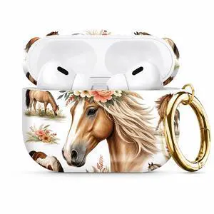 Compatible with AirPod Pro 3 Case 2025,Shockproof Protective Cover with Keychain,Multi-Theme Graphic Design Shell for Men Women,Ideal for Gym&Travel(Horse Floral Crown) Compatible with AirPod Pro 3 Case 2025,Shockproof Protective Cover with Keychain,Multi-Theme Graphic Design Shell for Men Women,Ideal for Gym&Travel(Horse Floral Crown)