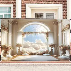 Wedding Backdrop Floral Window Ceremony 90x70 Polyester | Wedding poster photo backdrop ceremony decoration background hall room studio (Floral Window) Wedding Backdrop Floral Window Ceremony 90x70 Polyester | Wedding poster photo backdrop ceremony decoration background hall room studio (Floral Window)