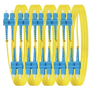 FiberPrime- OS2 SC to SC Single Mode Fiber Patch Cable, 1m/3ft, 5Pack | SMF, SM, Singlemode, Duplex, Fiber Optic Cable, Optical Jumper Cord, 10G/40G/100G, 9/125um,Cable Diameter 2.0mm, LSZH Jacket FiberPrime- OS2 SC to SC Single Mode Fiber Patch Cable, 1m/3ft, 5Pack | SMF, SM, Singlemode, Duplex, Fiber Optic Cable, Optical Jumper Cord, 10G/40G/100G, 9/125um,Cable Diameter 2.0mm, LSZH Jacket