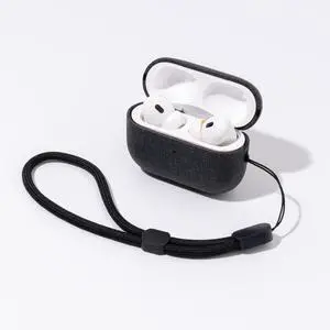 for AirPods Pro 3 Case | Slim Hard Cover Compatible with Airpods Pro 3rd Generation | Synthetic Canvas Leather | Full Drop Protection Cover with Lanyard | Air Pods Pro 3 Case - Black for AirPods Pro 3 Case | Slim Hard Cover Compatible with Airpods Pro 3rd Generation | Synthetic Canvas Leather | Full Drop Protection Cover with Lanyard | Air Pods Pro 3 Case - Black