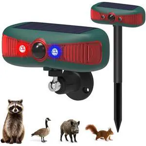 Solar-Powered Motion Security Alarm: 129dB Loud Siren & Red-Blue Strobes, 4 Modes Deters Deer/Cats/Raccoons Waterproof Dual Mount for Yard/Garden/Farm Solar-Powered Motion Security Alarm: 129dB Loud Siren & Red-Blue Strobes, 4 Modes Deters Deer/Cats/Raccoons Waterproof Dual Mount for Yard/Garden/Farm