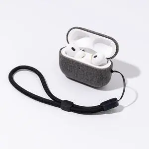 for AirPods Pro 3 Case | Slim Hard Cover Compatible with Airpods Pro 3rd Generation | Synthetic Canvas Leather | Full Drop Protection Cover with Lanyard | Air Pods Pro 3 Case - Gray for AirPods Pro 3 Case | Slim Hard Cover Compatible with Airpods Pro 3rd Generation | Synthetic Canvas Leather | Full Drop Protection Cover with Lanyard | Air Pods Pro 3 Case - Gray
