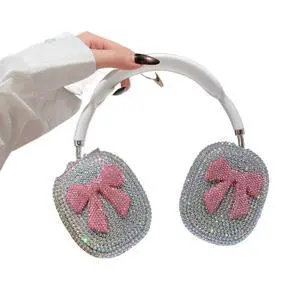 Luxurious Earphone Case for AirPods Max,Cute Bow Glitter Shining Bling Crystal Design Protective Cases,for AirPods Max 2nd Generation (Pink) Luxurious Earphone Case for AirPods Max,Cute Bow Glitter Shining Bling Crystal Design Protective Cases,for AirPods Max 2nd Generation (Pink)