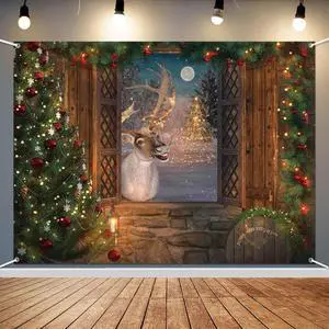 Christmas Reindeer Photo Backdrop Winter Window Tapestry Wall Banner Merry Christmas Party Decorations Holiday Scene Reindeer Games Photography Background Party Decor 7x5ft Christmas Reindeer Photo Backdrop Winter Window Tapestry Wall Banner Merry Christmas Party Decorations Holiday Scene Reindeer Games Photography Background Party Decor 7x5ft