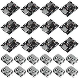 12PCS Type-C USB 5V 2A Boost Converter Step-Up Power Module Mobile Power Bank Accessories with Protection LED Indicator (Type-C No Welding) 12PCS Type-C USB 5V 2A Boost Converter Step-Up Power Module Mobile Power Bank Accessories with Protection LED Indicator (Type-C No Welding)