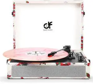 Vinyl Record Player Bluetooth with Built-in Speakers, Vintage Portable Turntable 3 Speed with USB Recording Headphone/RCA/AUX Jack Floral Record Player White Vinyl Record Player Bluetooth with Built-in Speakers, Vintage Portable Turntable 3 Speed with USB Recording Headphone/RCA/AUX Jack Floral Record Player White