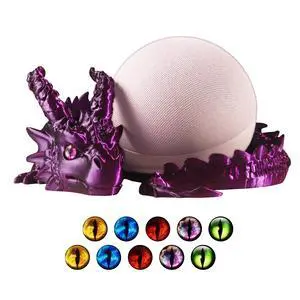 Dragon Holder for Echo Dot 4th/5th Gen, 3D Printed Echo Dot Cover, 5 Color Eye Sets, Originally Designed Echo Dot Stand, Unique Echo Dot Case (Black Purple) Dragon Holder for Echo Dot 4th/5th Gen, 3D Printed Echo Dot Cover, 5 Color Eye Sets, Originally Designed Echo Dot Stand, Unique Echo Dot Case (Black Purple)