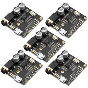5pcs Bluetooth Audio Receiver Board BT 5.0 Stereo Audio Amplifier 3.7-5V Car Speaker Amplifier for DIY 5pcs Bluetooth Audio Receiver Board BT 5.0 Stereo Audio Amplifier 3.7-5V Car Speaker Amplifier for DIY