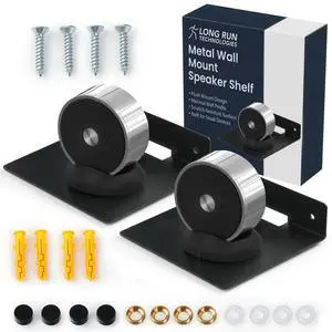 Wall Mount Speaker Stands: Metal Speaker Shelves 6.1 x 5.1 x 2.5 Inches Bluetooth Speakers Clocks Routers Small Statues Smart Devices Plants Black Speaker Brackets for Bathroom Playroom Study 2 Pack Wall Mount Speaker Stands: Metal Speaker Shelves 6.1 x 5.1 x 2.5 Inches Bluetooth Speakers Clocks Routers Small Statues Smart Devices Plants Black Speaker Brackets for Bathroom Playroom Study 2 Pack