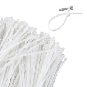 White Zip Ties with Screw Hole 8 Inch 250 PCS, 40lbs Heavy Duty Nylon Mountable Cable Ties for Indoor & Outdoor Use, Cable Management Straps White Zip Ties with Screw Hole 8 Inch 250 PCS, 40lbs Heavy Duty Nylon Mountable Cable Ties for Indoor & Outdoor Use, Cable Management Straps