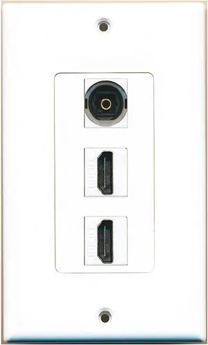 1 Toslink Digital Audio Port and 2 HDMI Port Wall Plate Decorative 1 Toslink Digital Audio Port and 2 HDMI Port Wall Plate Decorative
