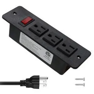 Recessed Power Strip Countertop Power Grommet Desk Mountable Power Strip Behind Drawer Outlets for Cabinet Sofa Shelf UL/ETL Certificated Black Recessed Power Strip Countertop Power Grommet Desk Mountable Power Strip Behind Drawer Outlets for Cabinet Sofa Shelf UL/ETL Certificated Black