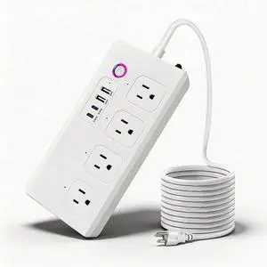 Smart WiFi Power Strip Surge Protector, Extension Cord w/ 4 Individually Controlled AC Outlets and 4 USB Ports(3USB A+1USB C), Voice/Remote Control Smart Plug Works with Alexa, Google Home, IFTTT Smart WiFi Power Strip Surge Protector, Extension Cord w/ 4 Individually Controlled AC Outlets and 4 USB Ports(3USB A+1USB C), Voice/Remote Control Smart Plug Works with Alexa, Google Home, IFTTT