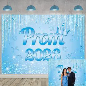 Blue Prom 2026 Graduation Backdrop 8x6ft | Class of 2026 Congratulations Grad Party Decoration Glitter Sequin Bokeh Graduation Students Photography Backdrop Blue Prom 2026 Graduation Backdrop 8x6ft | Class of 2026 Congratulations Grad Party Decoration Glitter Sequin Bokeh Graduation Students Photography Backdrop