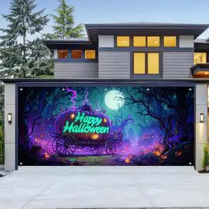 Halloween Door Cover 13x6ft Polyester Garage Banner | Polyester, skeleton in brick wall Halloween Door Cover for holiday, outdoor and party wall display Halloween Door Cover 13x6ft Polyester Garage Banner | Polyester, skeleton in brick wall Halloween Door Cover for holiday, outdoor and party wall display