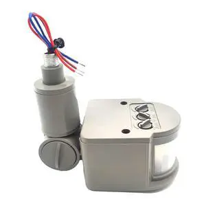 PIR Motion Detector, Motion Sensor Replacement, AC110-220V, Waterproof Outdoor,Human Body Sensor for LED Light, Auto Dusk to Dawn Inductor Switch (Gey) PIR Motion Detector, Motion Sensor Replacement, AC110-220V, Waterproof Outdoor,Human Body Sensor for LED Light, Auto Dusk to Dawn Inductor Switch (Gey)