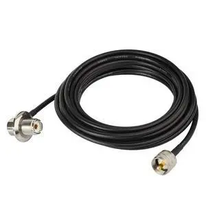 20ft RG58 Cable - UHF PL259 Male to SO239 Female | Right Angle Bulkhead Mount for CB, Ham, Two-Way Radio Ideal for Vehicle, Car, SUV, Truck 20ft RG58 Cable - UHF PL259 Male to SO239 Female | Right Angle Bulkhead Mount for CB, Ham, Two-Way Radio Ideal for Vehicle, Car, SUV, Truck