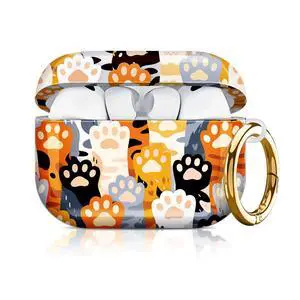Compatible with AirPod Pro 3 Case 2025,Shockproof Hard Protective Case,Wireless Charging Compatible, Trendy Elegant Design Cover for Women Men(Colorful Animal Paws) Compatible with AirPod Pro 3 Case 2025,Shockproof Hard Protective Case,Wireless Charging Compatible, Trendy Elegant Design Cover for Women Men(Colorful Animal Paws)