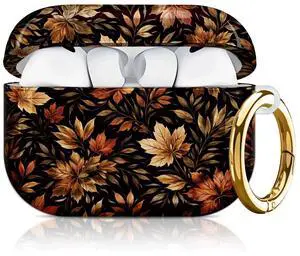 Compatible with AirPod Pro 3 Case 2025,Shockproof Hard Protective Case,Wireless Charging Compatible, Trendy Elegant Design Cover for Women Men(Autumn Leaves On Black Background) Compatible with AirPod Pro 3 Case 2025,Shockproof Hard Protective Case,Wireless Charging Compatible, Trendy Elegant Design Cover for Women Men(Autumn Leaves On Black Background)