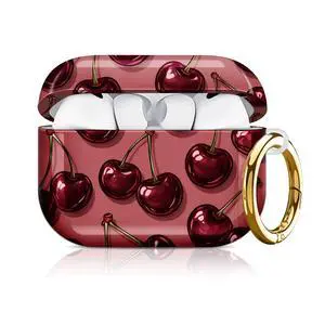 Compatible with AirPod Pro 3 Case 2025,Shockproof Hard Protective Case,Wireless Charging Compatible, Trendy Elegant Design Cover for Women Men(Cherry Background Art) Compatible with AirPod Pro 3 Case 2025,Shockproof Hard Protective Case,Wireless Charging Compatible, Trendy Elegant Design Cover for Women Men(Cherry Background Art)