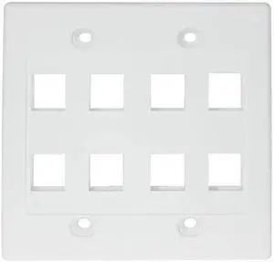 Keystone Wall Plate Double Gang 8-Port White (1 Piece Flush) Keystone Wall Plate Double Gang 8-Port White (1 Piece Flush)